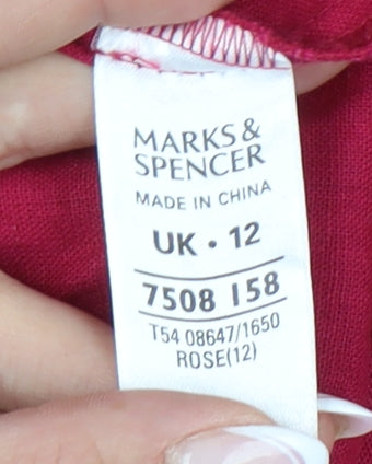 Marks and Spencer Women's Red Linen Blazer UK 12