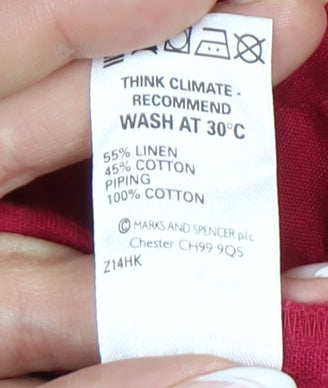 Marks and Spencer Women's Red Linen Blazer UK 12