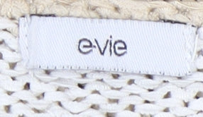 Evie Women's Brown Beige Striped Pullover Jumper Size 14