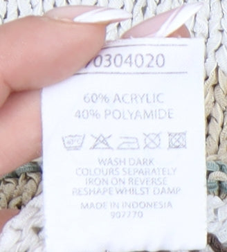 Evie Women's Brown Beige Striped Pullover Jumper Size 14