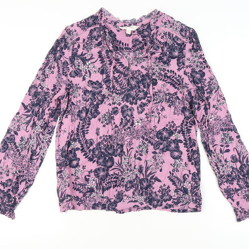 Marks and Spencer Women's Purple Floral Blouse