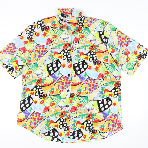 Essentials Women's Multicoloured Geometric Button-Up Shirt