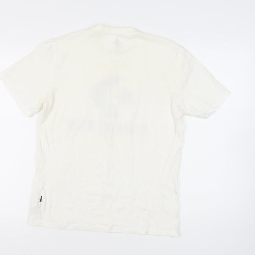 Converse Men's White T-Shirt Size S Crew Neck Logo