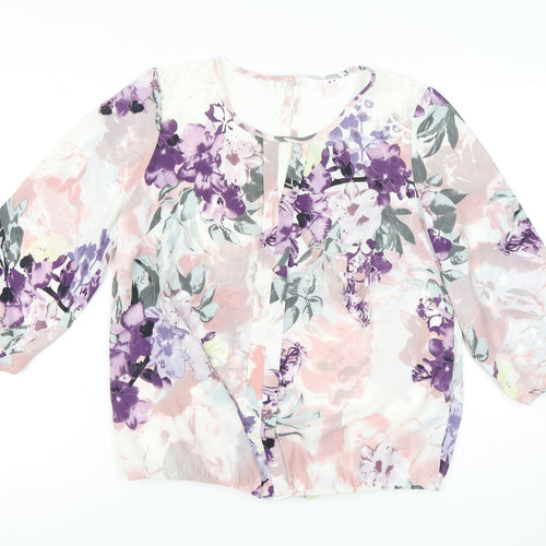 Julipa Women's Floral Tunic Blouse Size 14