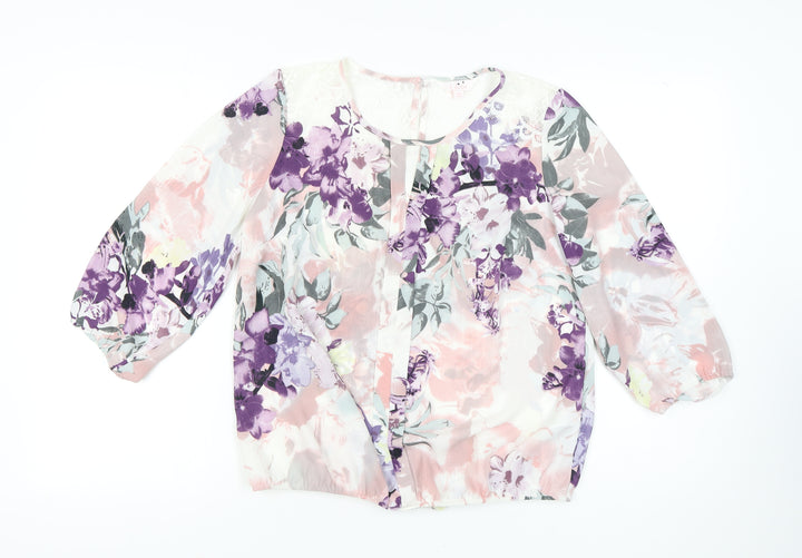 Julipa Women's Floral Tunic Blouse Size 14