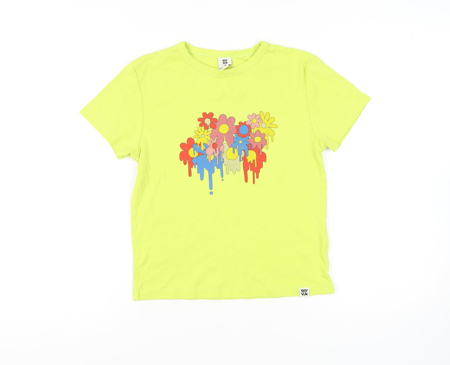 Lucy & Yak Women's Yellow T-Shirt, Medium, Flower Theme