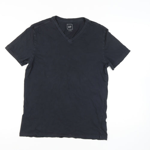 GAP Men's Black V-Neck Short Sleeve T-Shirt - S