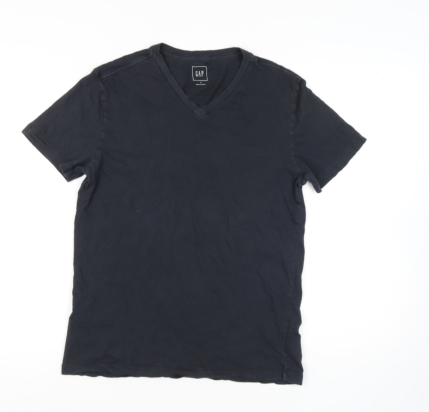 GAP Men's Black V-Neck Short Sleeve T-Shirt - S
