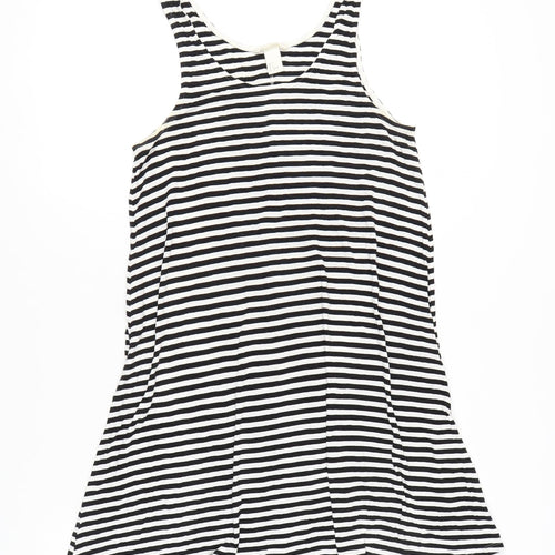 H&M Women's Black Stripe Sleeveless Tank Dress S