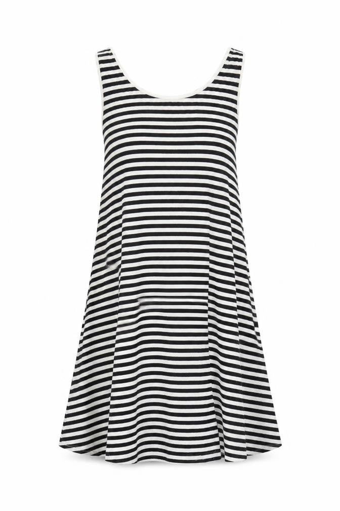 H&M Women's Black Stripe Sleeveless Tank Dress S