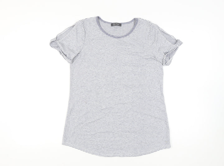 Mr Max Fashions Women's Blue Striped T-Shirt Size M