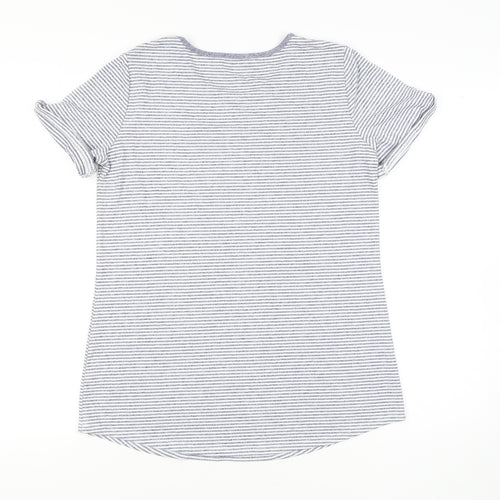 Mr Max Fashions Women's Blue Striped T-Shirt Size M