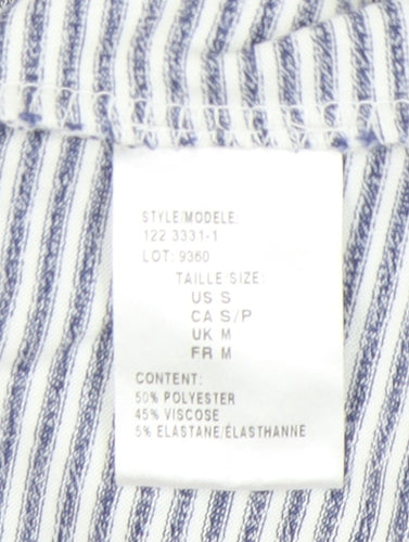Mr Max Fashions Women's Blue Striped T-Shirt Size M