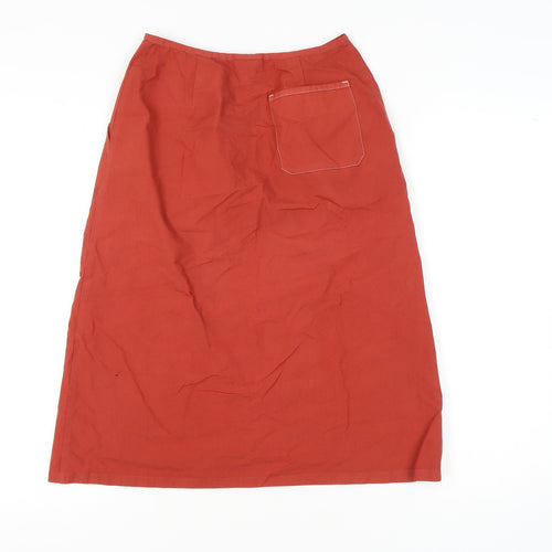 Next Women's Red High Rise Midi Skirt, Size 8