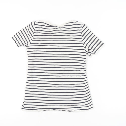 H&M Women's Multicoloured Striped Wrap T-Shirt - Size S