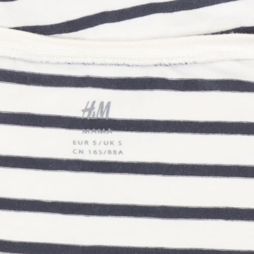 H&M Women's Multicoloured Striped Wrap T-Shirt - Size S