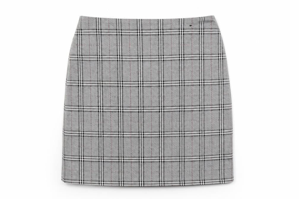 Marks and Spencer Women’s Grey Check Pencil Skirt - Size 14