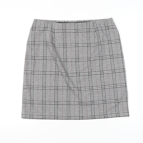 Marks and Spencer Women’s Grey Check Pencil Skirt - Size 14