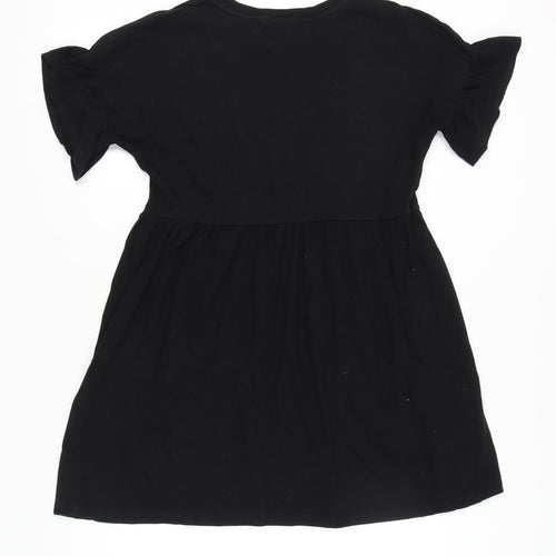 River Island Women's Black Flutter Sleeve Dress Size 10