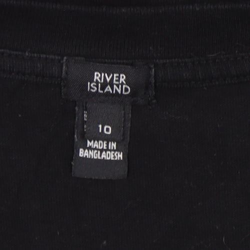 River Island Women's Black Flutter Sleeve Dress Size 10