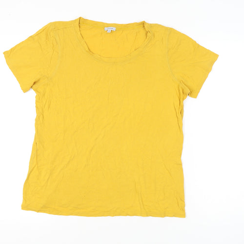 Jigsaw Women's Yellow Basic Cotton T-Shirt XL