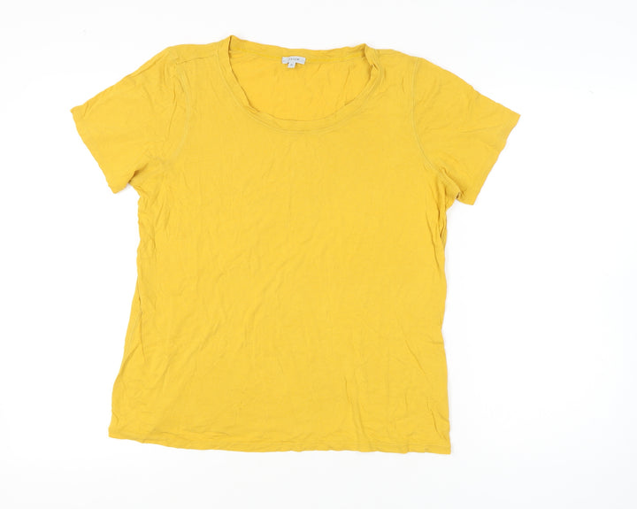 Jigsaw Women's Yellow Basic Cotton T-Shirt XL