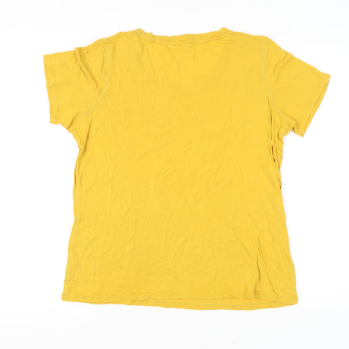Jigsaw Women's Yellow Basic Cotton T-Shirt XL