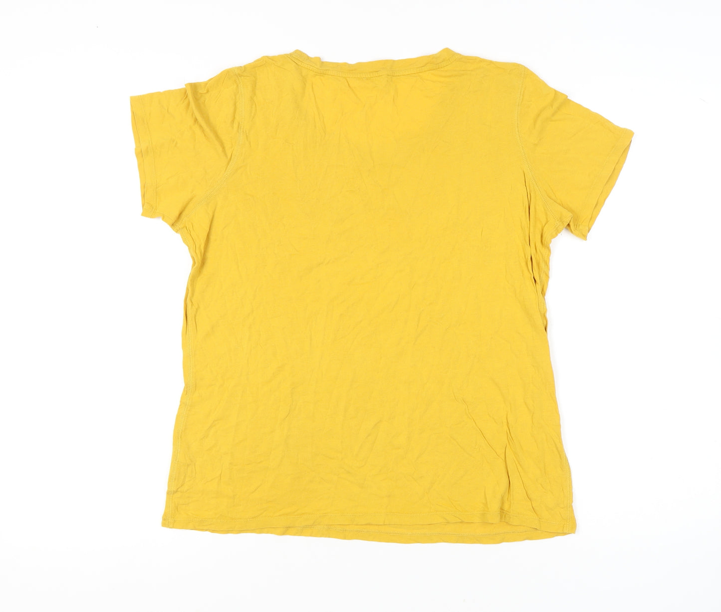 Jigsaw Women's Yellow Basic Cotton T-Shirt XL
