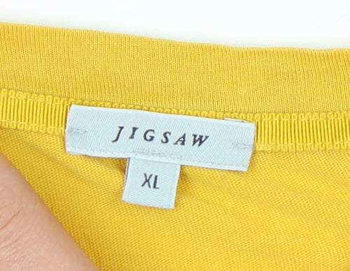 Jigsaw Women's Yellow Basic Cotton T-Shirt XL