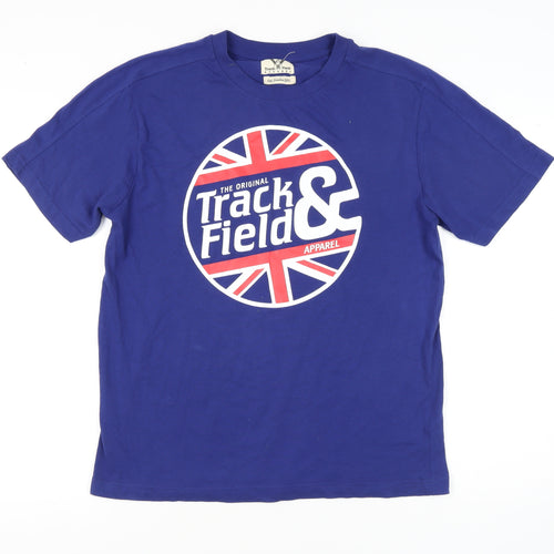 Track & Field Men's Blue Sports Graphic T-Shirt