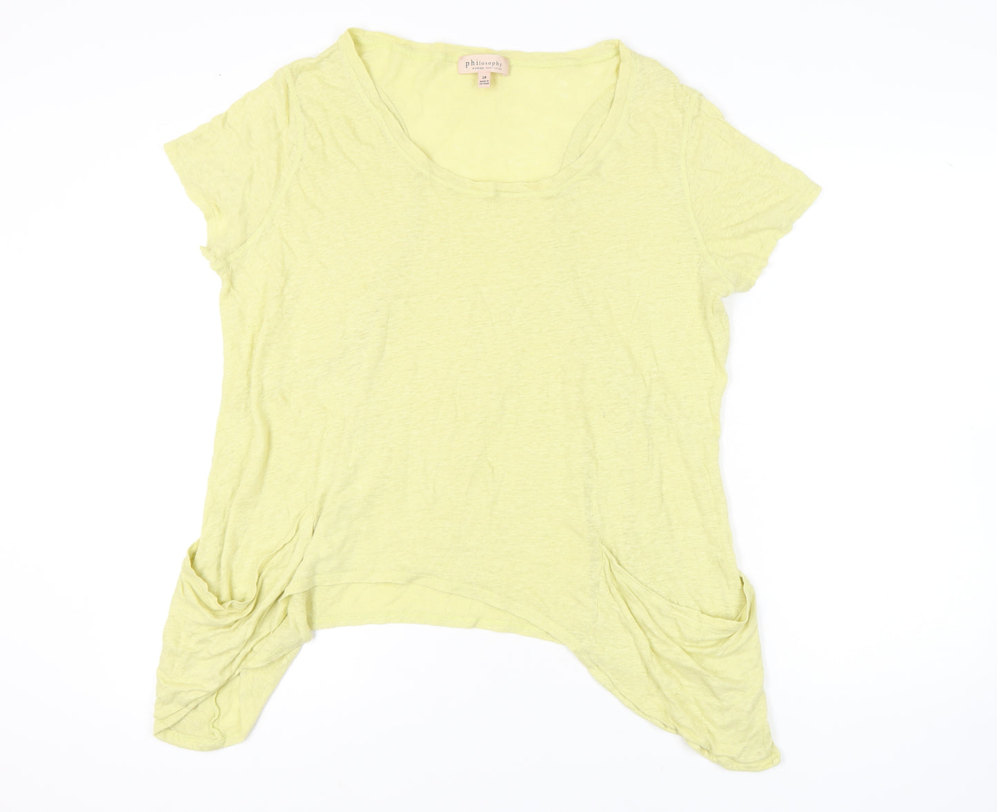 Philosophy Women's Yellow Linen Relaxed T-Shirt 2XL