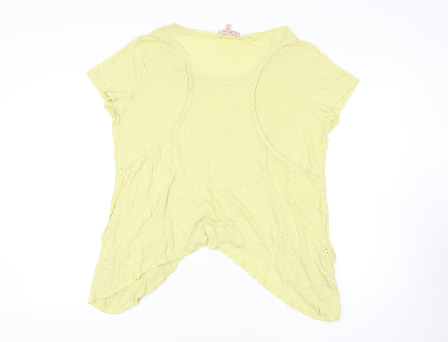 Philosophy Women's Yellow Linen Relaxed T-Shirt 2XL