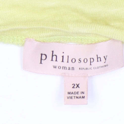 Philosophy Women's Yellow Linen Relaxed T-Shirt 2XL