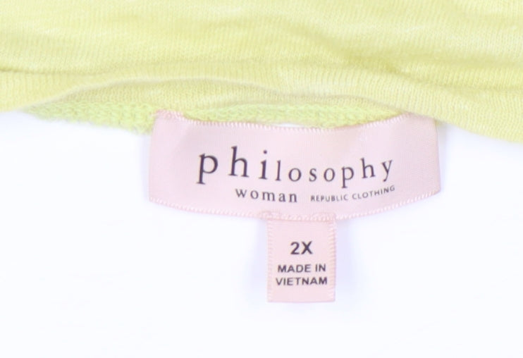 Philosophy Women's Yellow Linen Relaxed T-Shirt 2XL