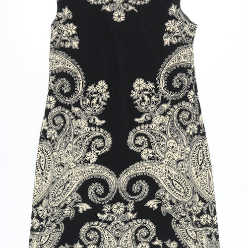 Wallis Women's Black Paisley Shift Dress Size 12