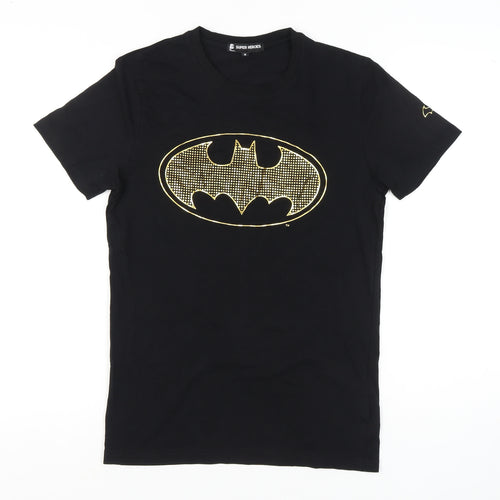 Super Heroes Black Batman T-Shirt M Unisex Adults