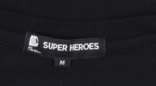 Super Heroes Black Batman T-Shirt M Unisex Adults