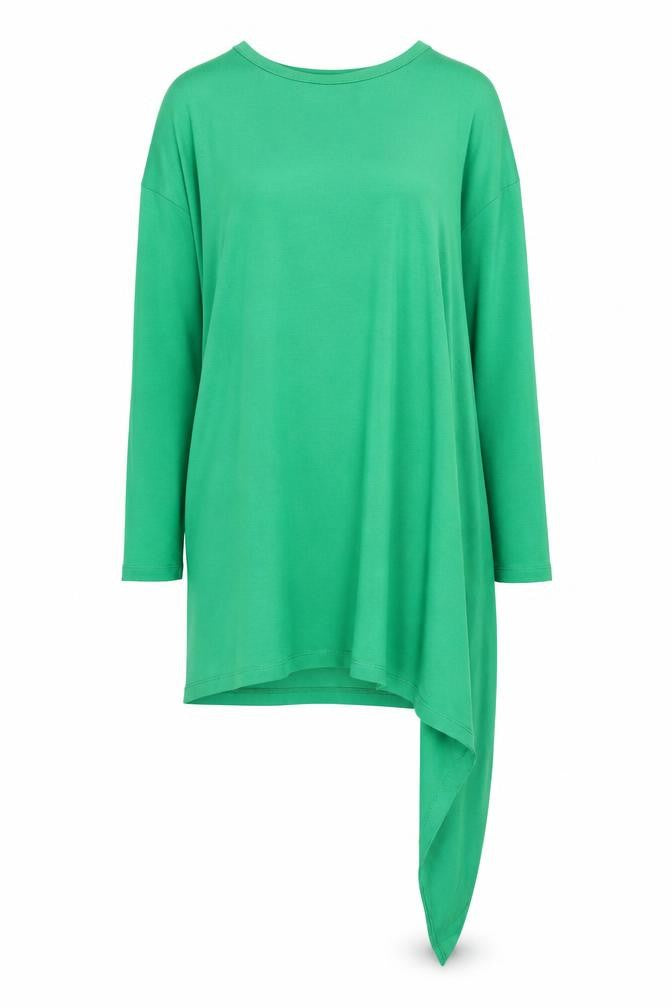 Front view of ASOS Women's Green Asymmetric Shift Dress, size 10