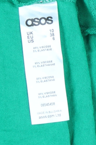 ASOS Women's Green Asymmetric Shift Dress Size 10