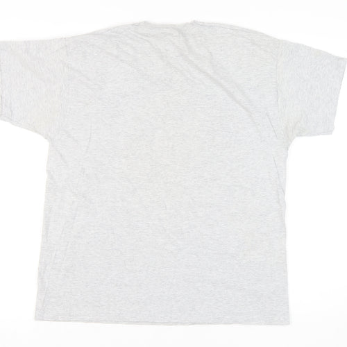 Fruit of the Loom Men's Grey Graphic Print T-Shirt, L