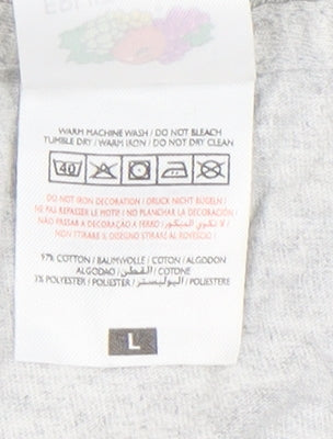 Fruit of the Loom Men's Grey Graphic Print T-Shirt, L