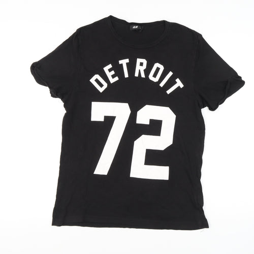 H&M Black Unisex Crew Neck T-Shirt Size M