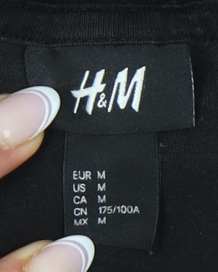 H&M Black Unisex Crew Neck T-Shirt Size M