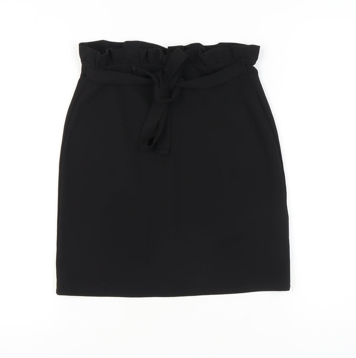 Lipsy Women's Black Pencil Skirt Size 6, High Waist, Tie Closure