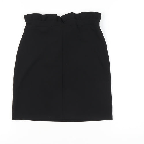 Lipsy Women's Black Pencil Skirt Size 6, High Waist, Tie Closure