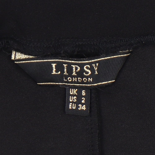 Lipsy Women's Black Pencil Skirt Size 6, High Waist, Tie Closure