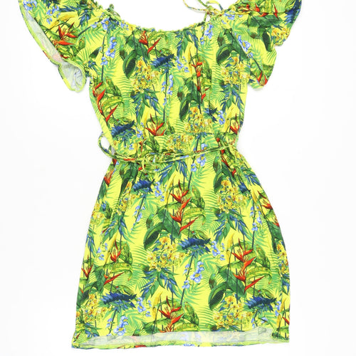 Oasis Women's Tropical Print Off Shoulder Dress M