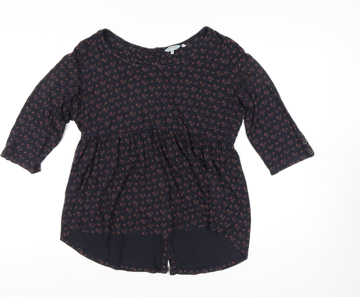 FatFace Women's Black Floral Tunic Blouse Size 16