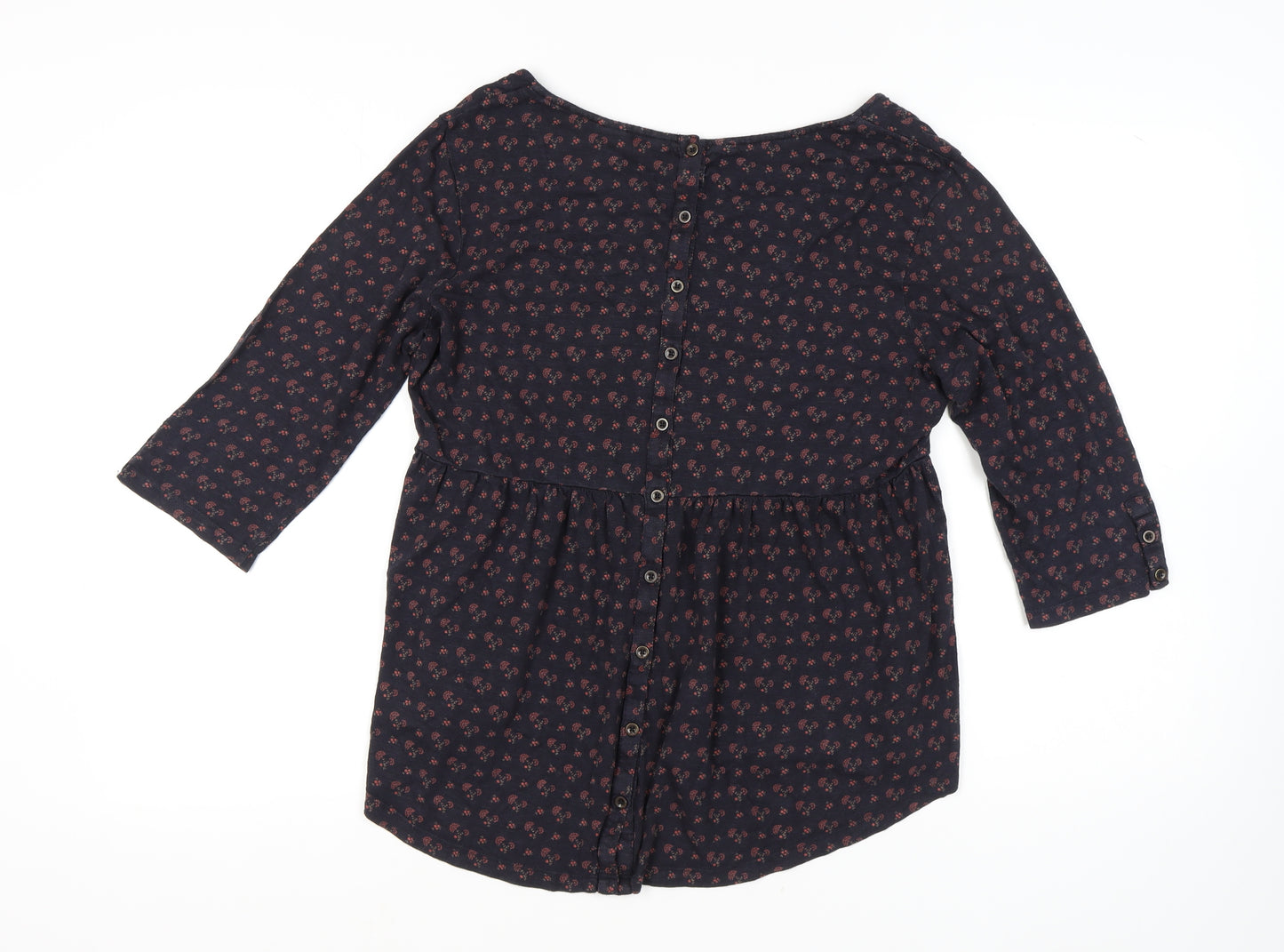 FatFace Women's Black Floral Tunic Blouse Size 16