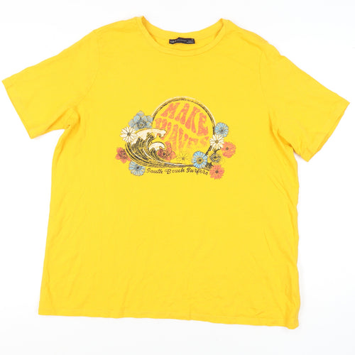 Marks and Spencer Yellow Women's T-Shirt Size 16